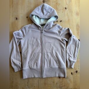 Eddie Bauer fleece-lined hoodie jacket size medium dusty rose pink